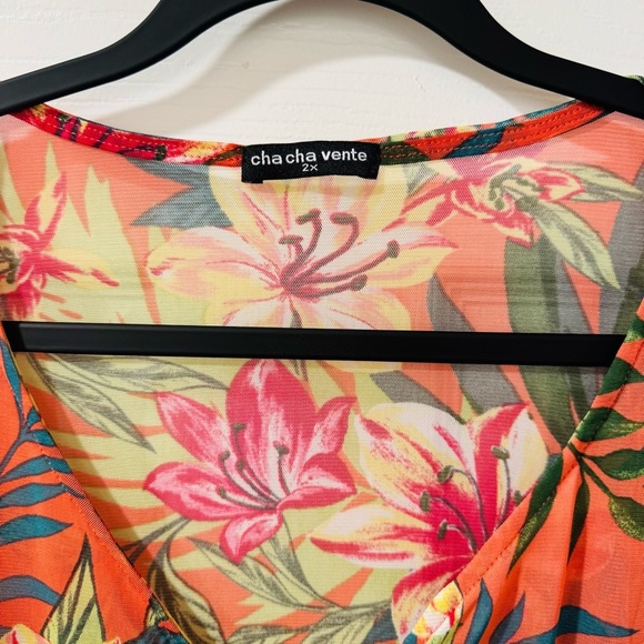 Cha Cha Vente Floral Kimono Cover-Up 2X - Picture 2 of 8